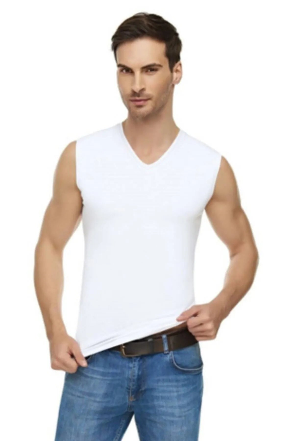 ELT1305 Elite Elastane V Neck Zero Sleeve